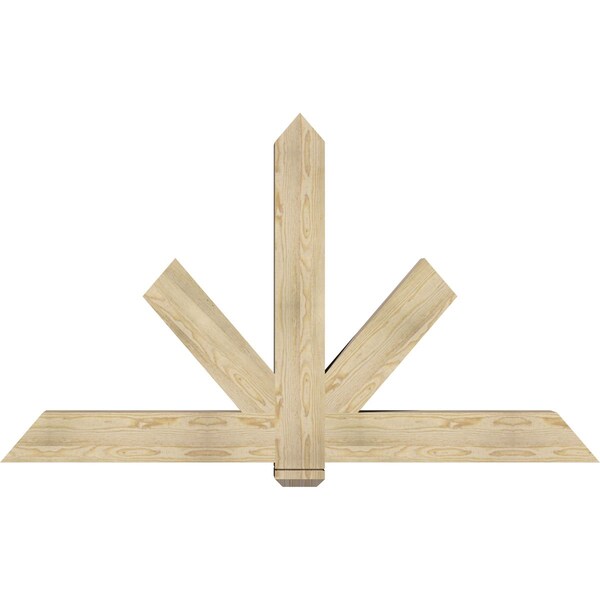 Ekena Millwork Kennewick Rough Sawn Timber Gable Bracket, Douglas Fir, 72"W x 42"H x 6"D x 6"F, 14/12 Pitch GBW072X42X0606KEN00RDF - main